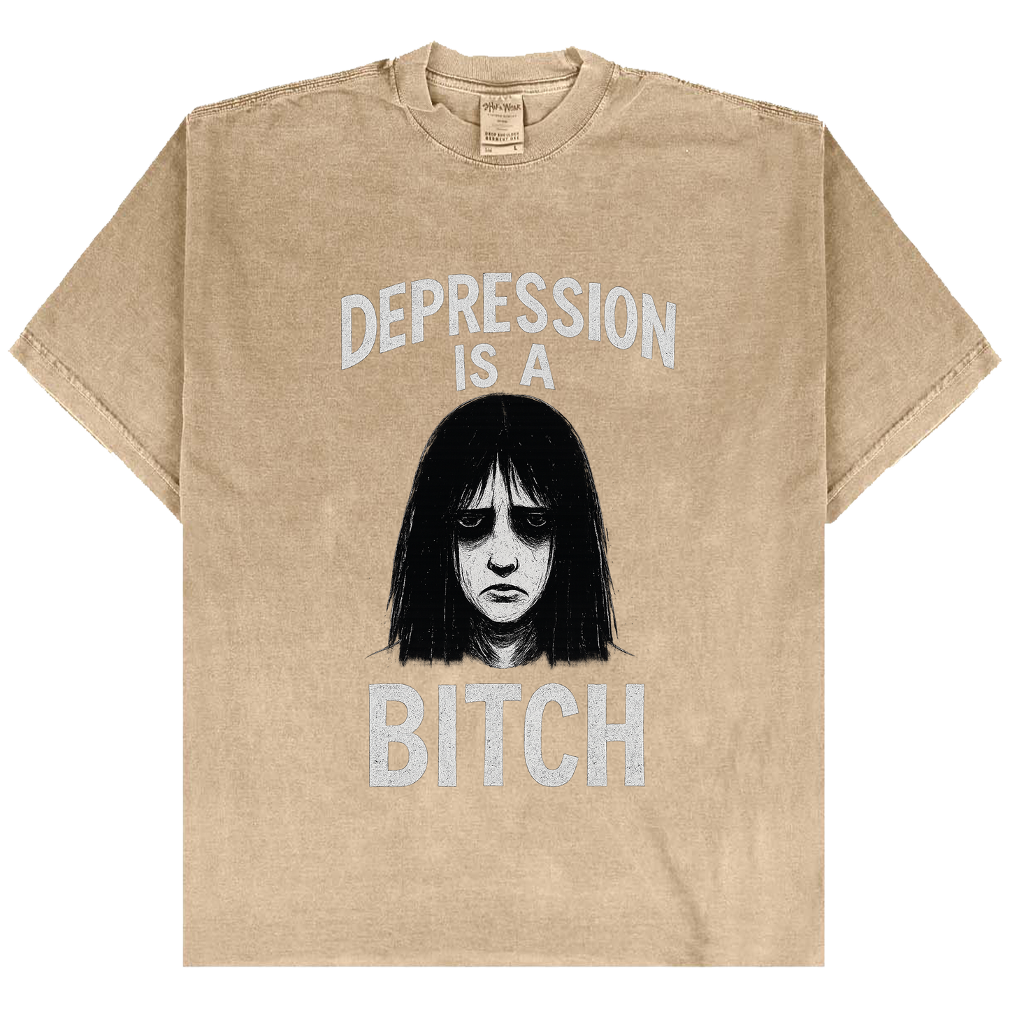 “Depression Is a Bitch” Mental Health Awareness T-Shirt | Grunge Streetwear Tee