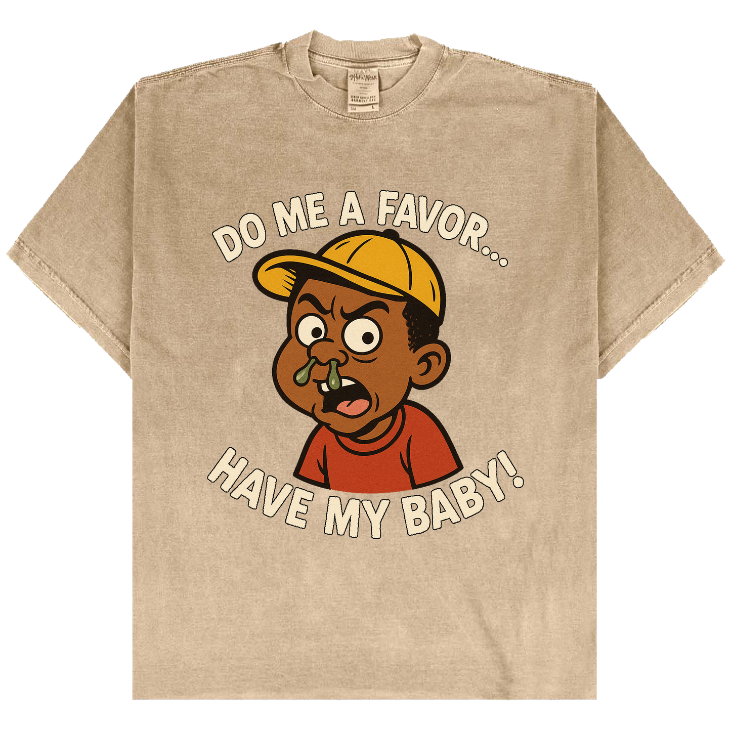 “Do Me a Favor… Have My Baby!” Funny Cartoon T-Shirt | Vintage-Style Streetwear