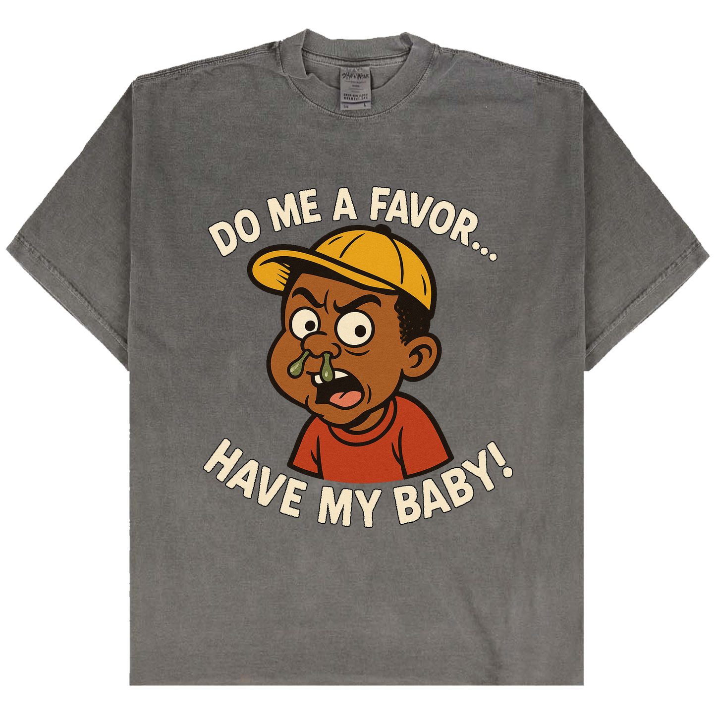“Do Me a Favor… Have My Baby!” Funny Cartoon T-Shirt | Vintage-Style Streetwear