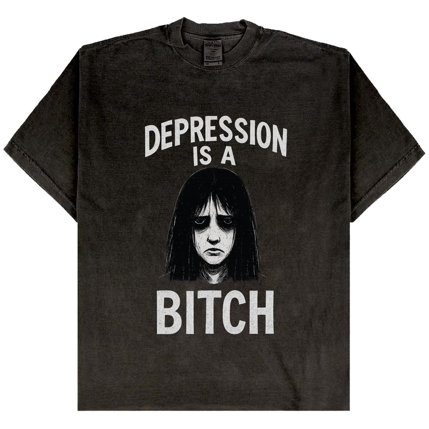 “Depression Is a Bitch” Mental Health Awareness T-Shirt | Grunge Streetwear Tee